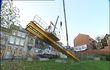 Liège: une grue bloque la rue St Martin